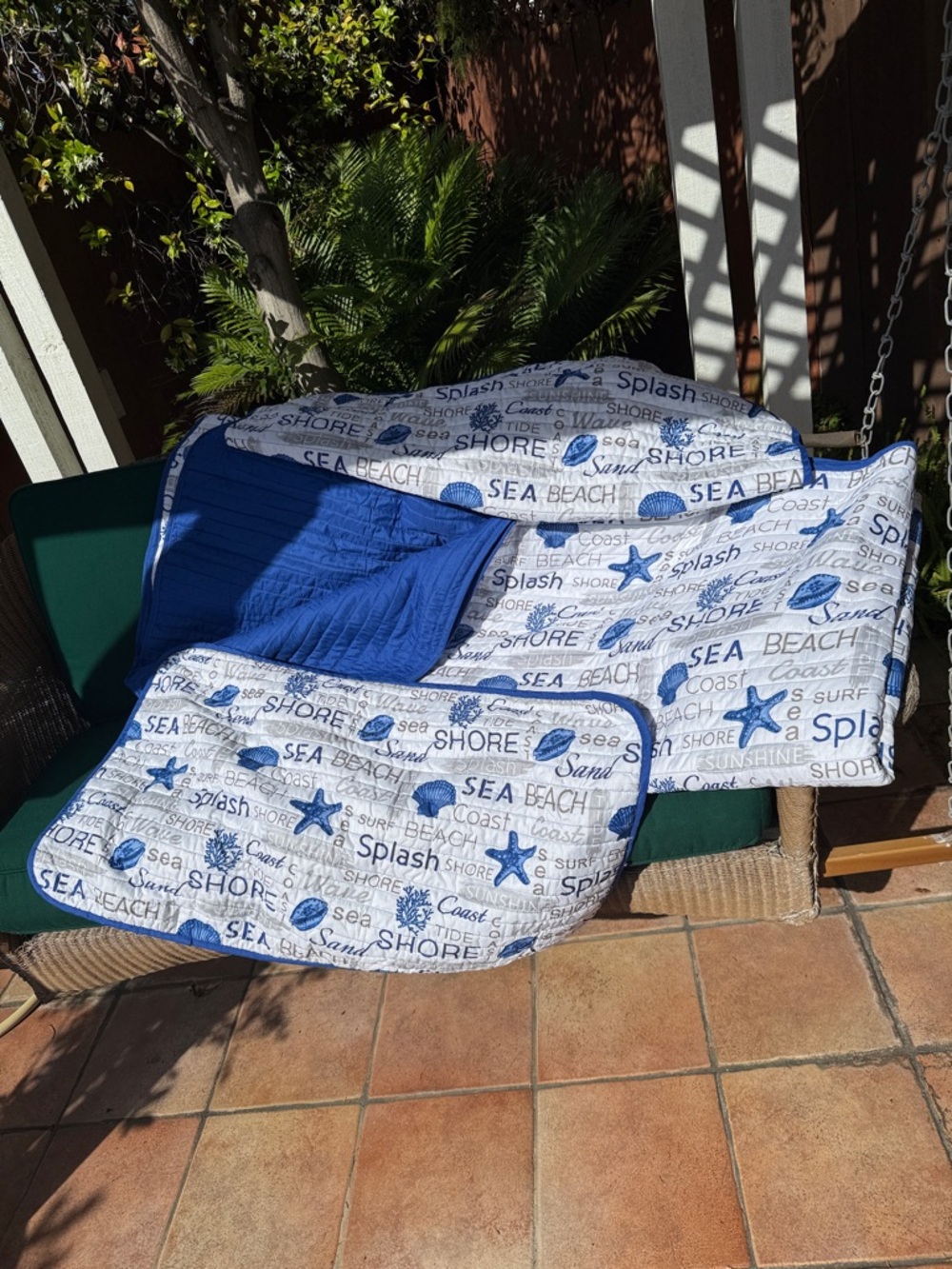 3 Piece King Size Sea Shore Quilt Set